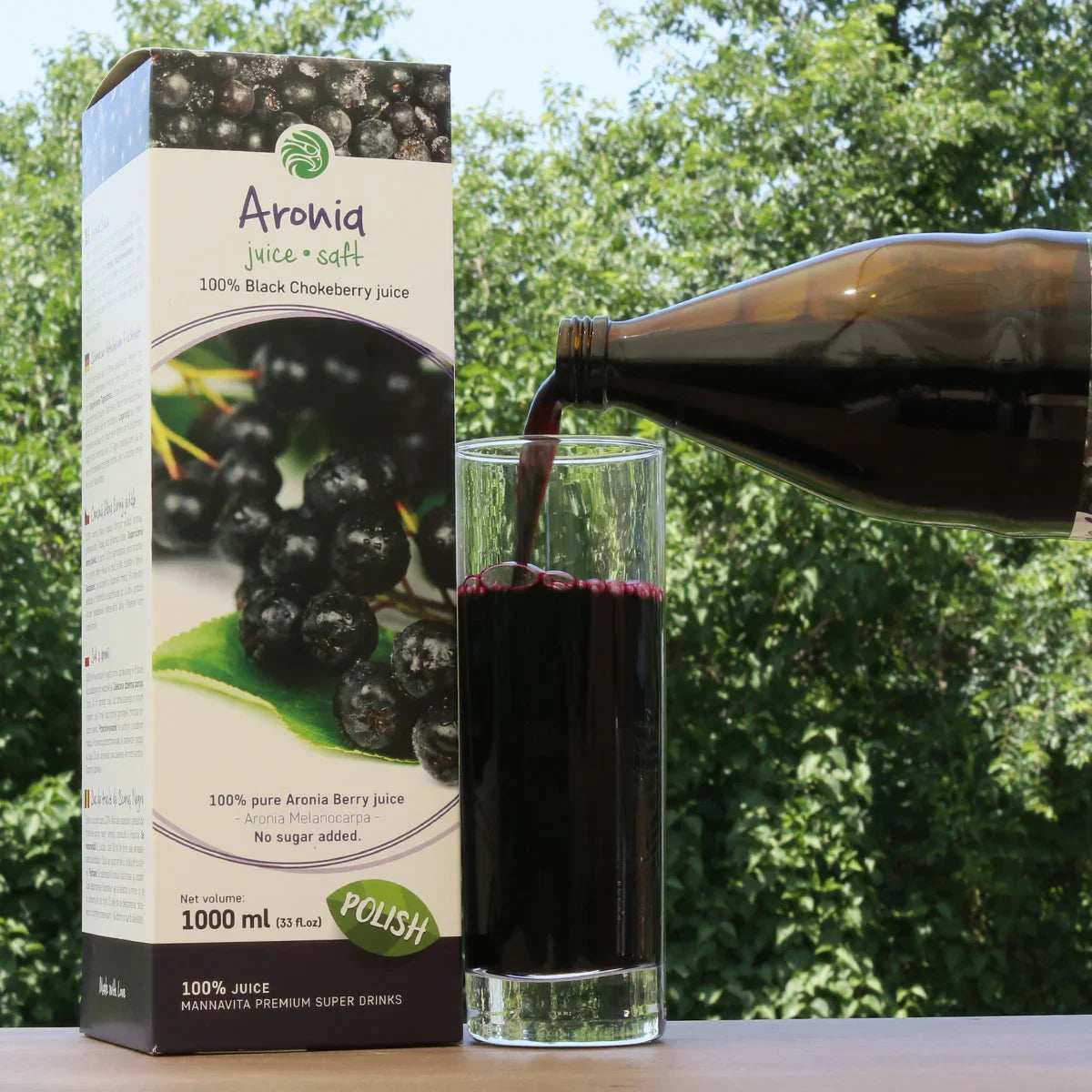 Mannavita Aronia berry 100% pure pressed juice • 1000 ml - Mannavita