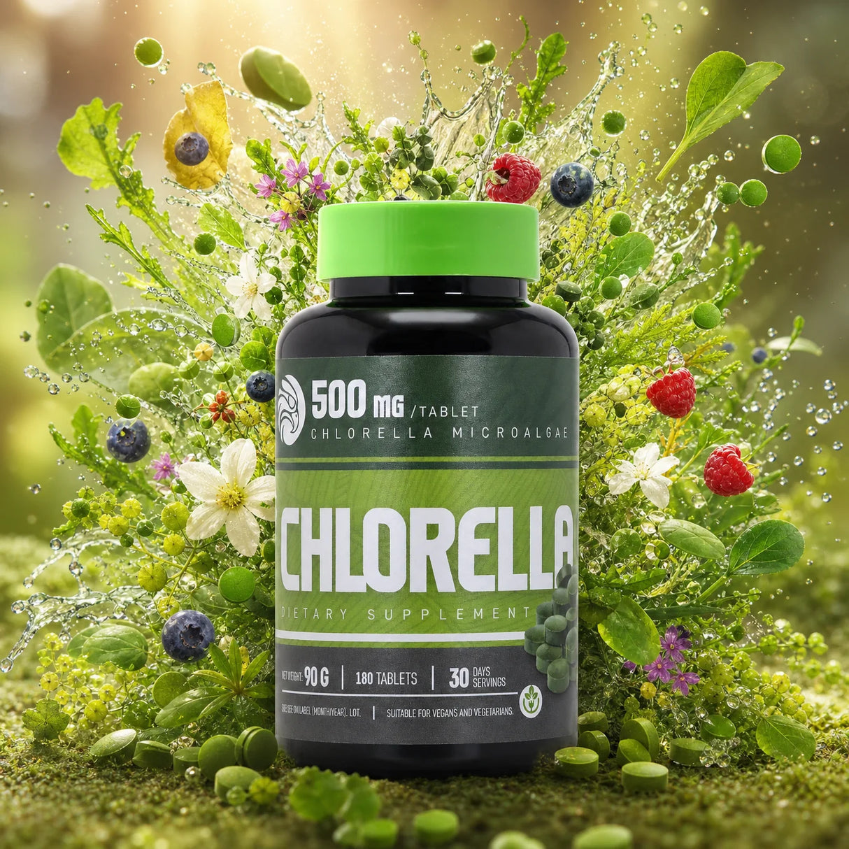 Mannavita Chlorella tablete 500 mg • 180 kom.