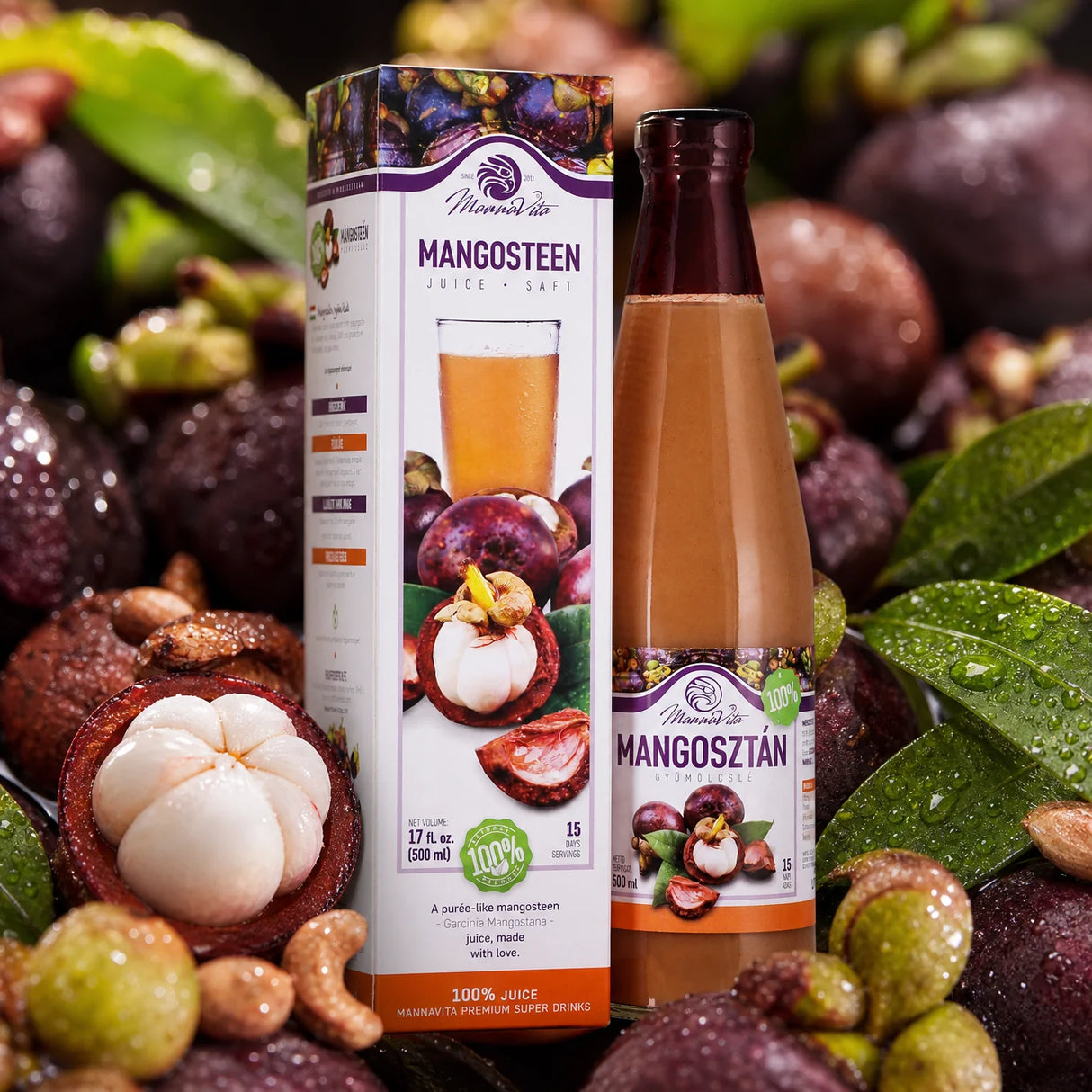 Mannavita Mangostin 100% preširani pire • 500 ml