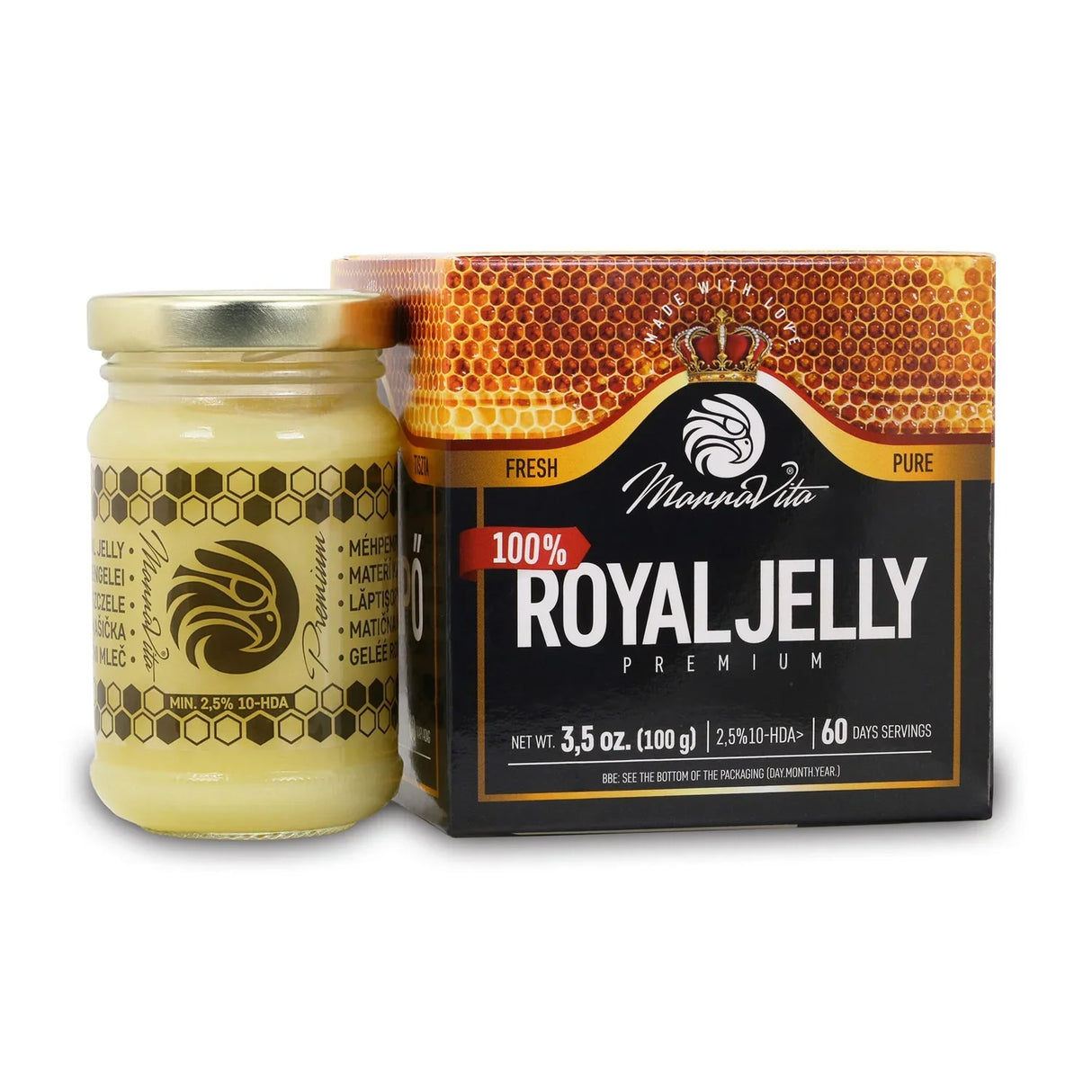 Mannavita Premium Royal jelly • 2.5% 10-HDA • 100g - Mannavita