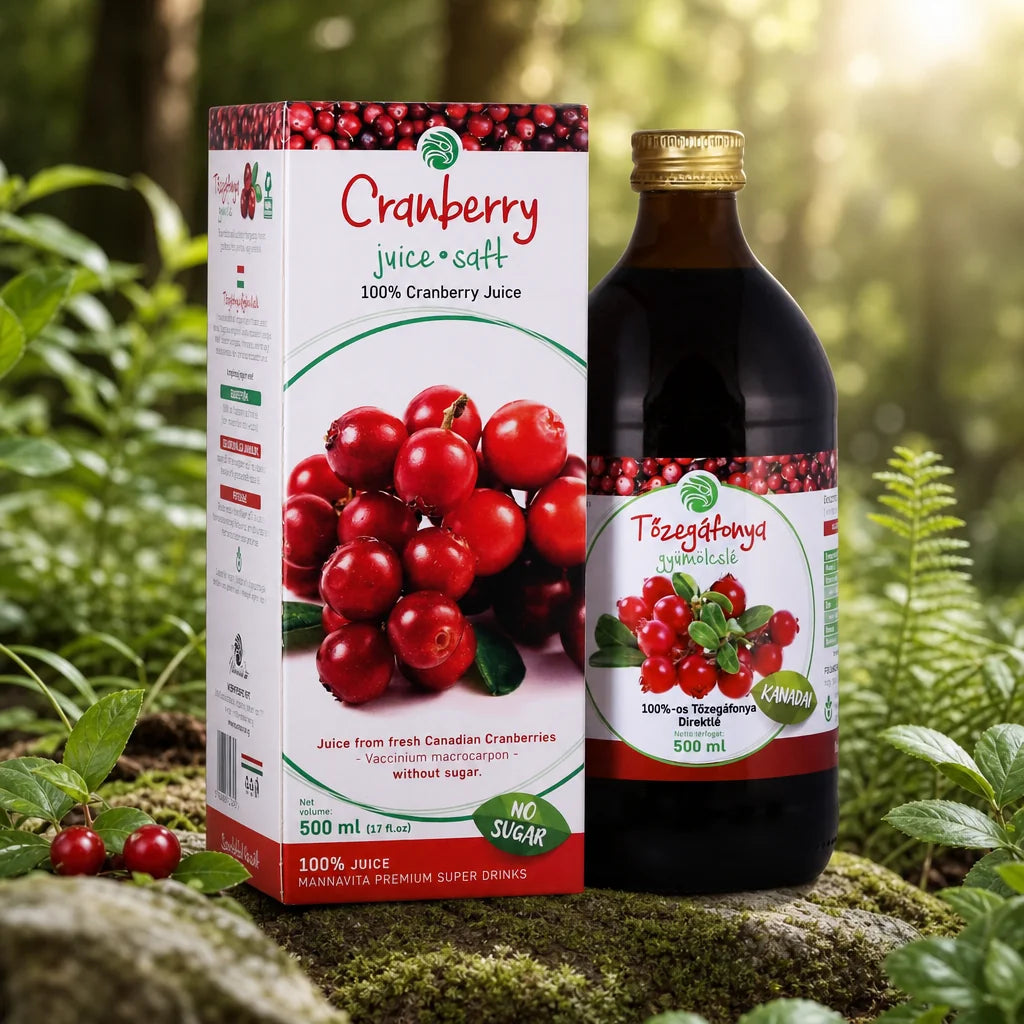 Mannavita Sok od Brusnice, 100% cijeđeni sok • 500 ml