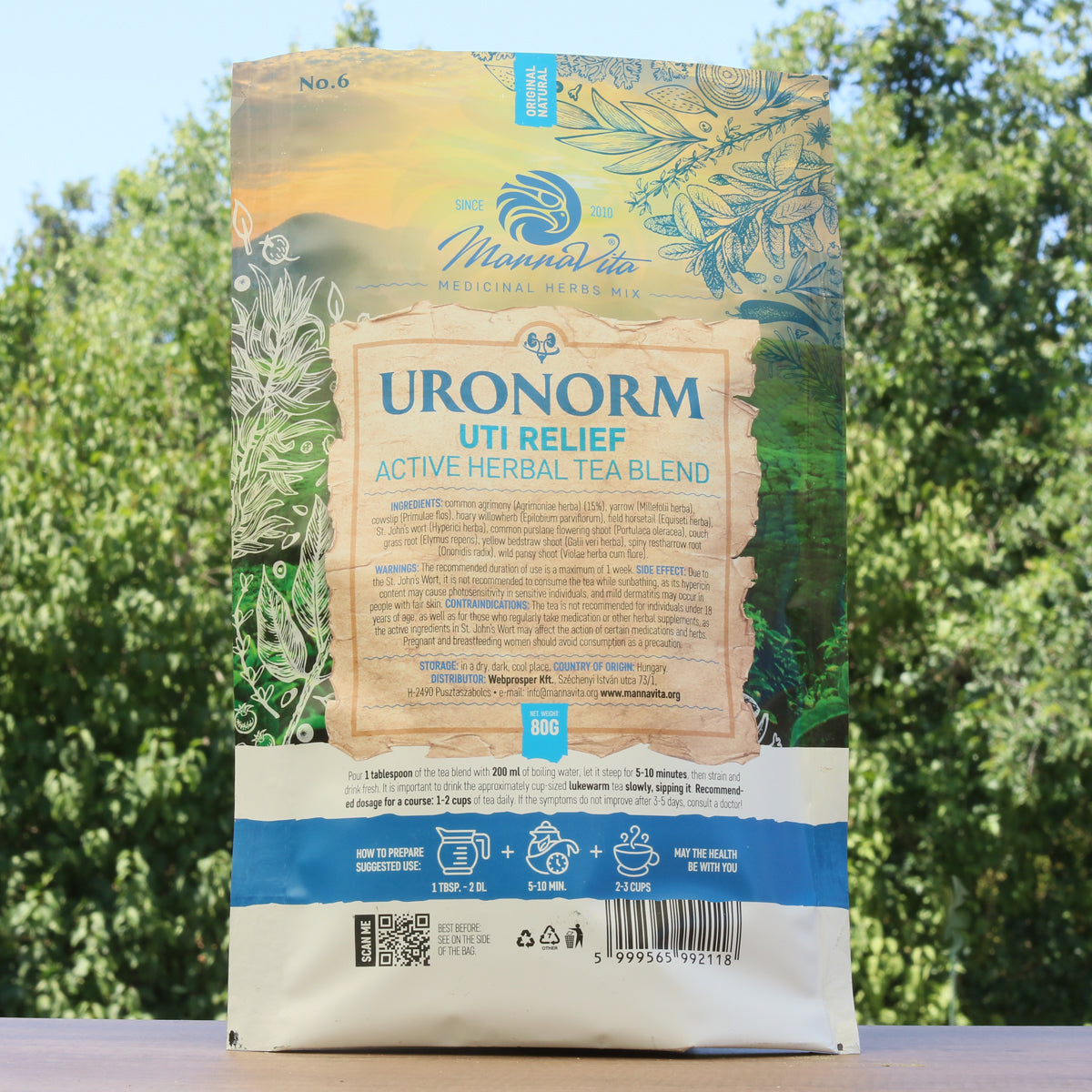 URONORM olakšanje UTI-ja aktivna biljna mješavina čaja • 80g