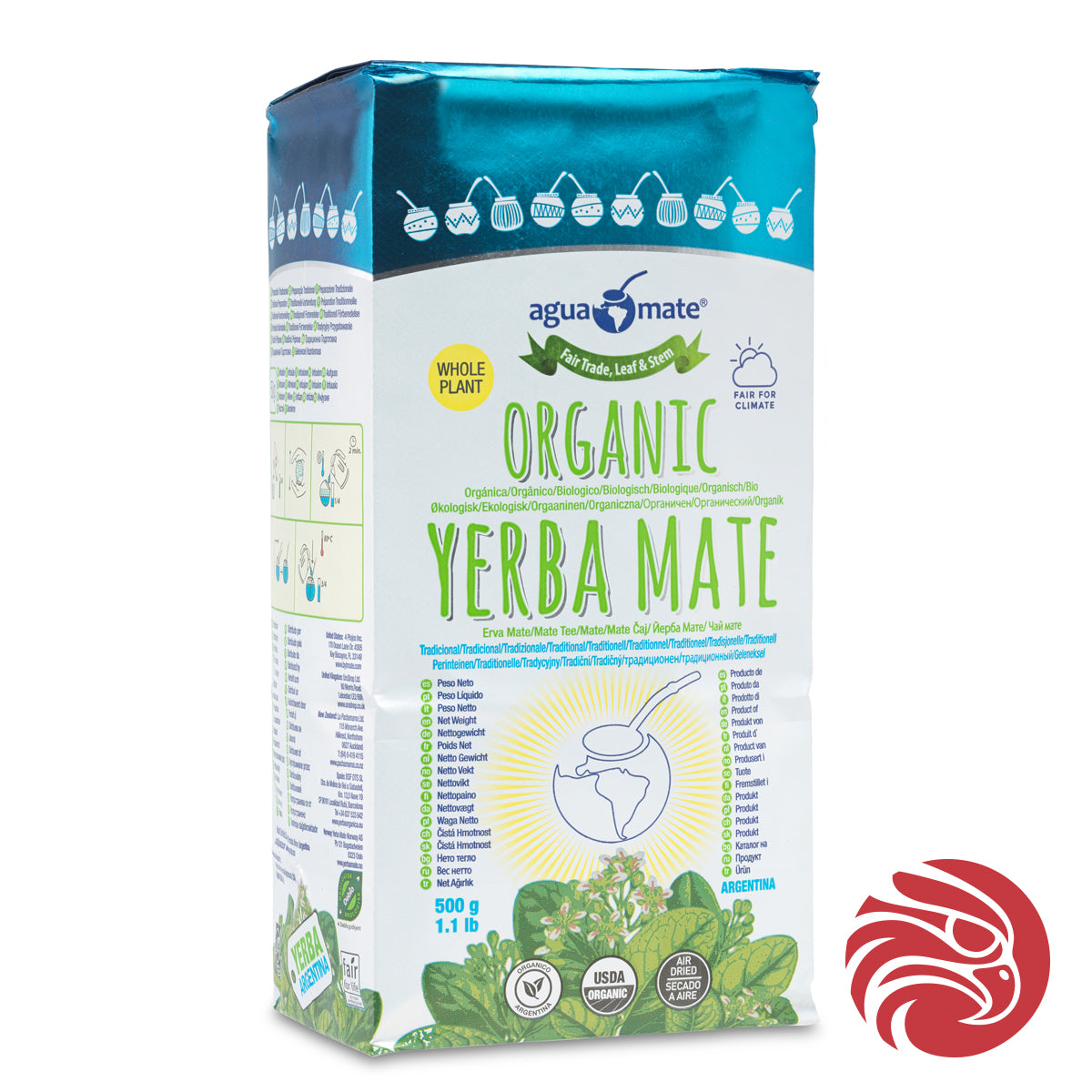 Aguamate organska yerba mate • Elaborada con palo • 500 g