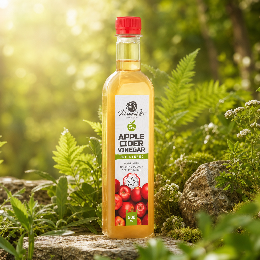 Mannavita nefiltrirani Jabučni Ocat s dvostrukom fermentacijom • 500 ml