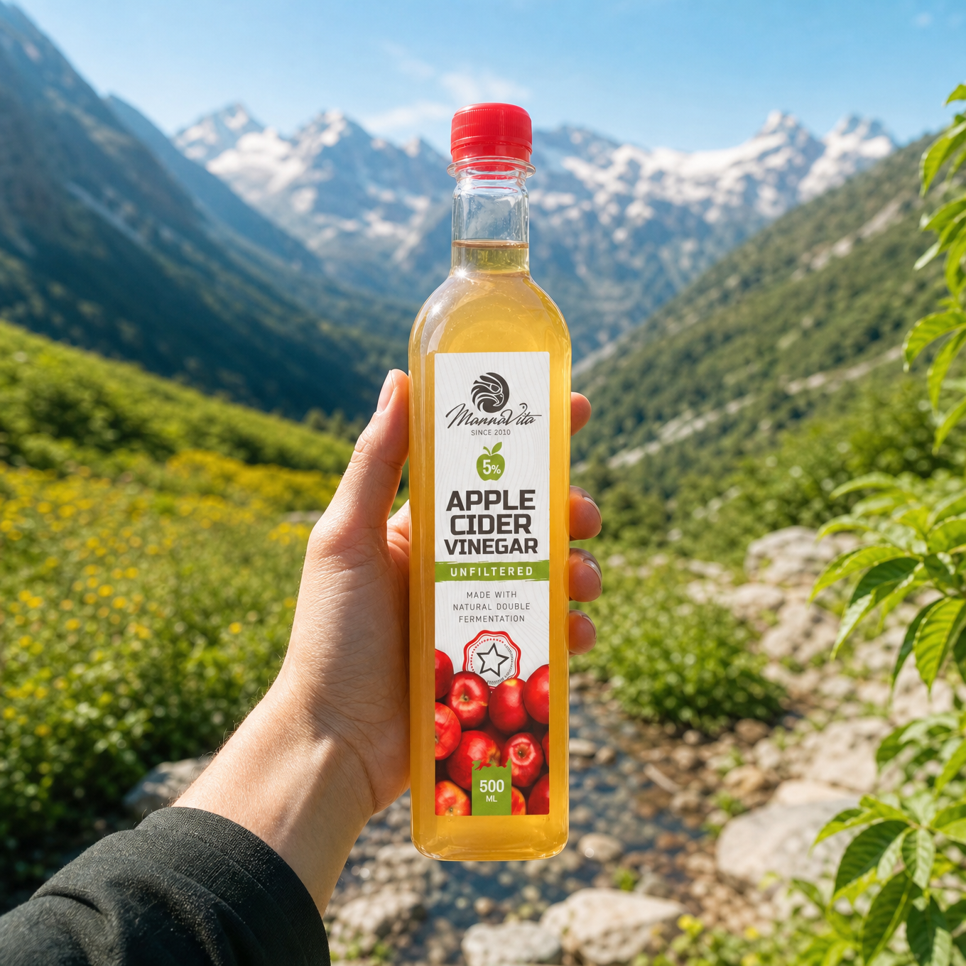Mannavita nefiltrirani Jabučni Ocat s dvostrukom fermentacijom • 500 ml
