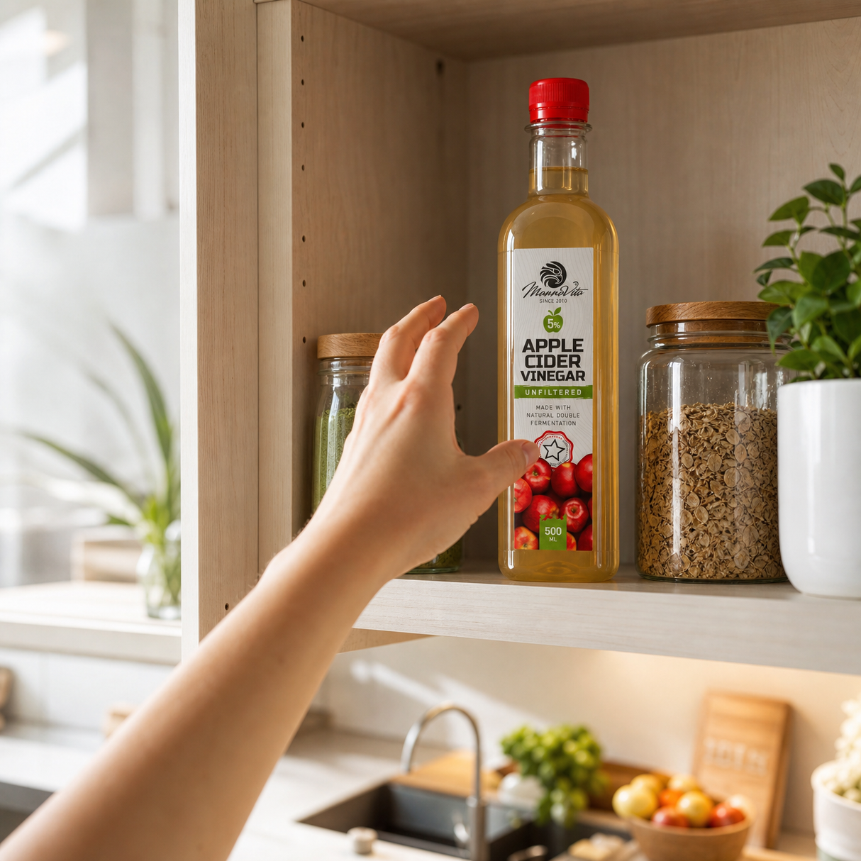 Mannavita nefiltrirani Jabučni Ocat s dvostrukom fermentacijom • 500 ml