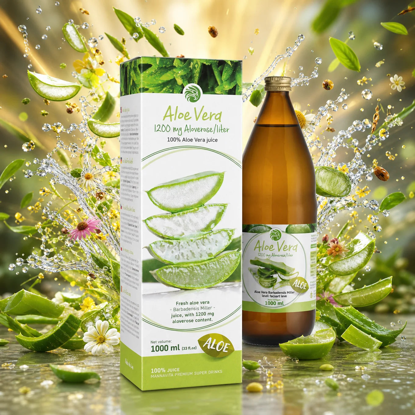 Mannavita Aloe vera 100% cijeđeni čisti sok • 1000 ml