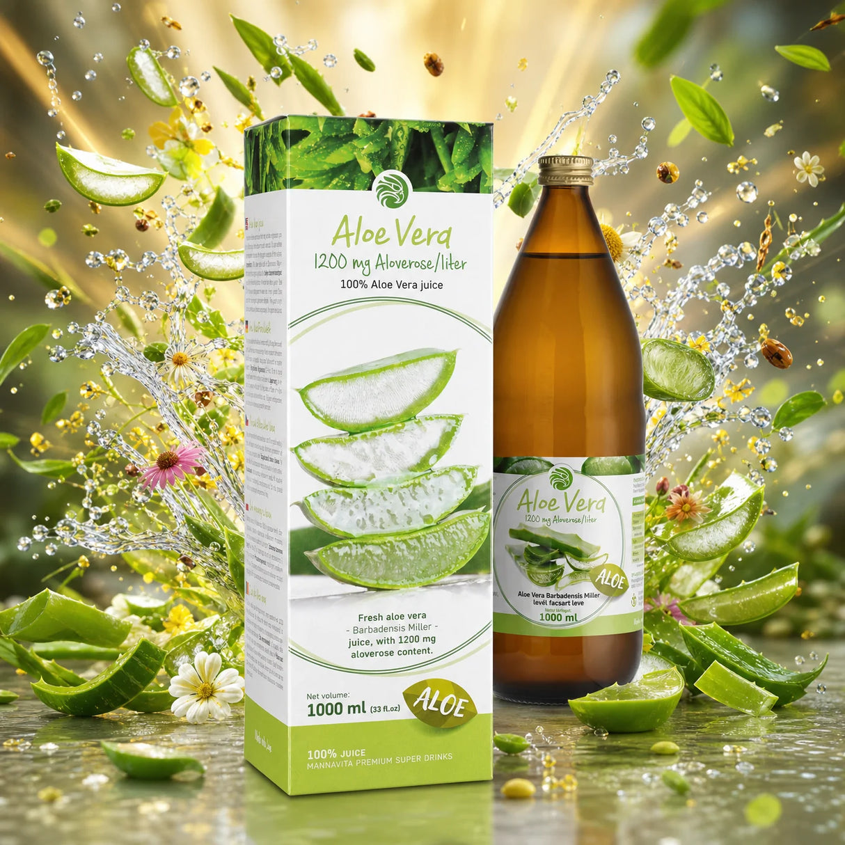 Mannavita Aloe vera 100% cijeđeni čisti sok • 1000 ml