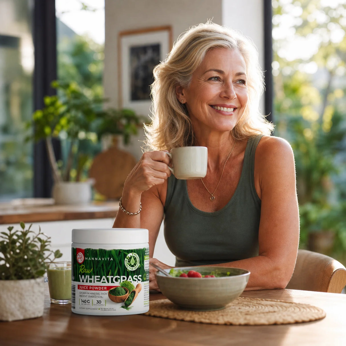 Mannavita sirovi sok od Pšenične Trave u prahu • bez glutena • 140g