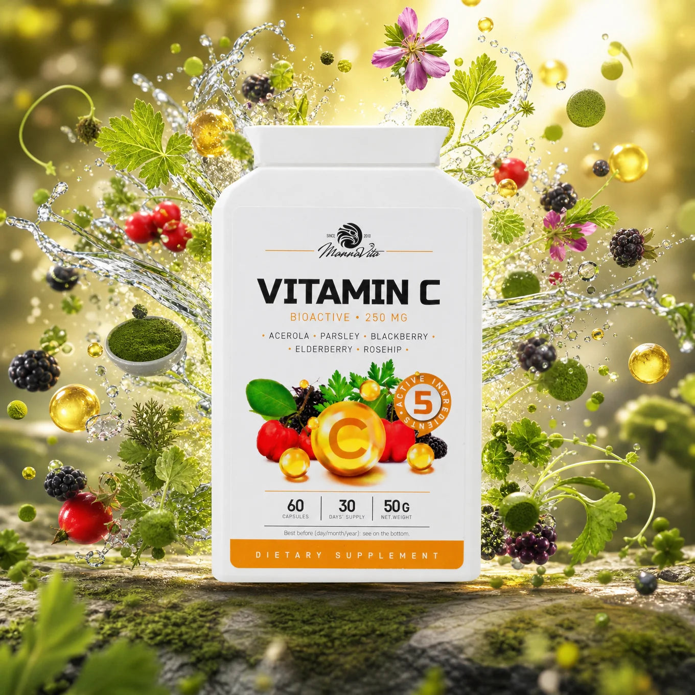 Mannavita kompleks Vitamina C • 250 mg bioaktivno • 60 kapsula