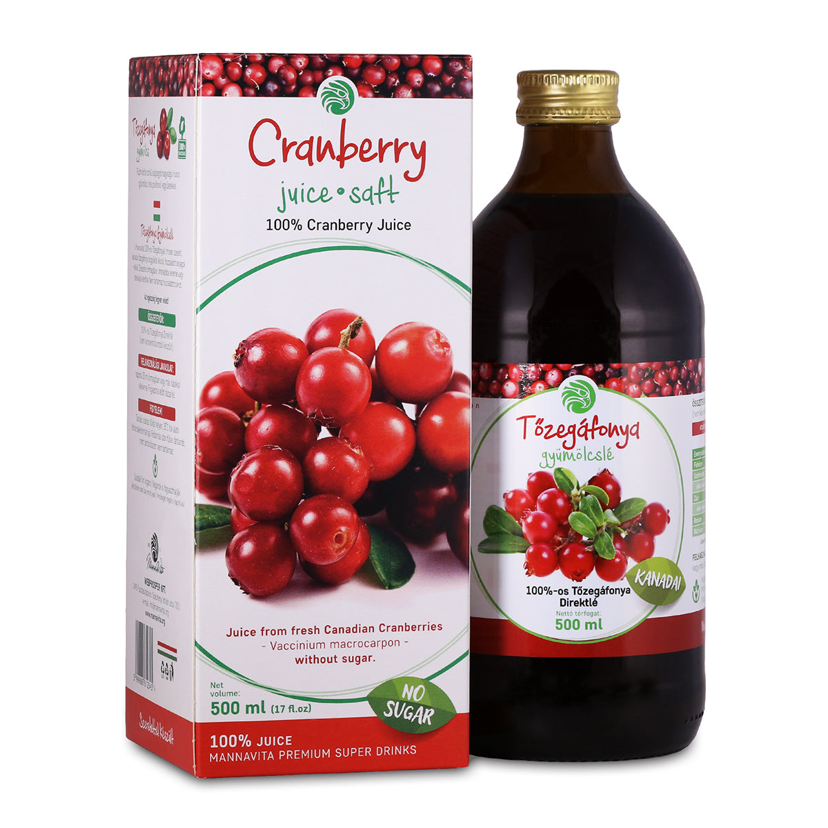 Mannavita • Sok od Brusnice, 100% cijeđeni čisti sok • 500 ml
