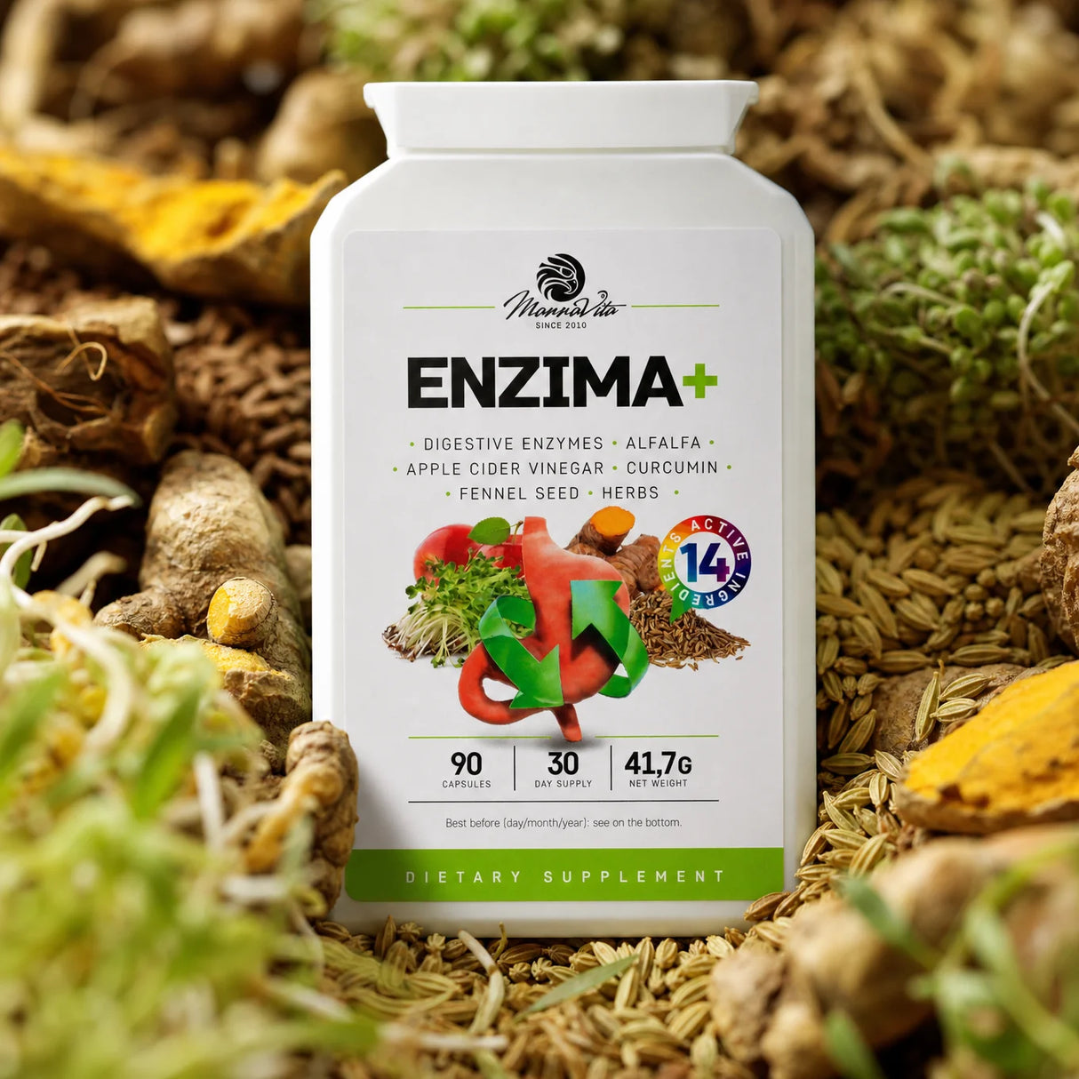 ENZIMA+ kompleks probavnih enzima s Betain HCL • 90 kapsula