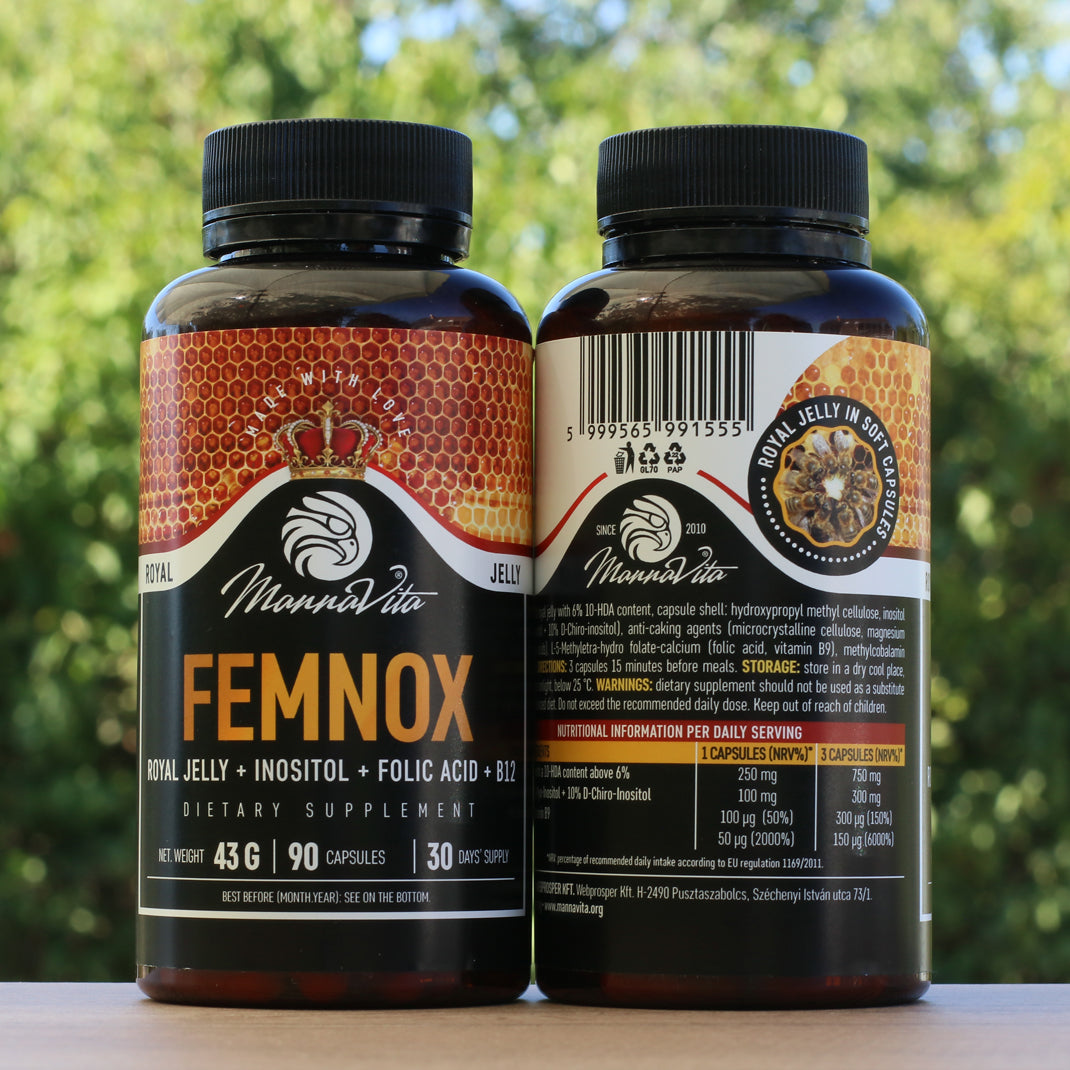 FEMNOX Matična mliječ + Inozitol + Folna kiselina + B12 kompleks • 90 kapsula