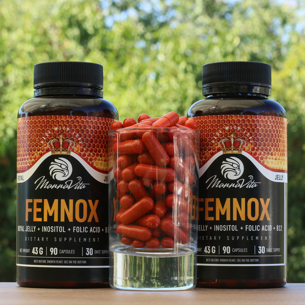 FEMNOX Matična mliječ + Inozitol + Folna kiselina + B12 kompleks • 90 kapsula