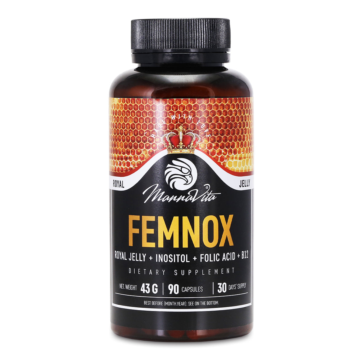 FEMNOX Matična mliječ + Inozitol + Folna kiselina + B12 kompleks • 90 kapsula