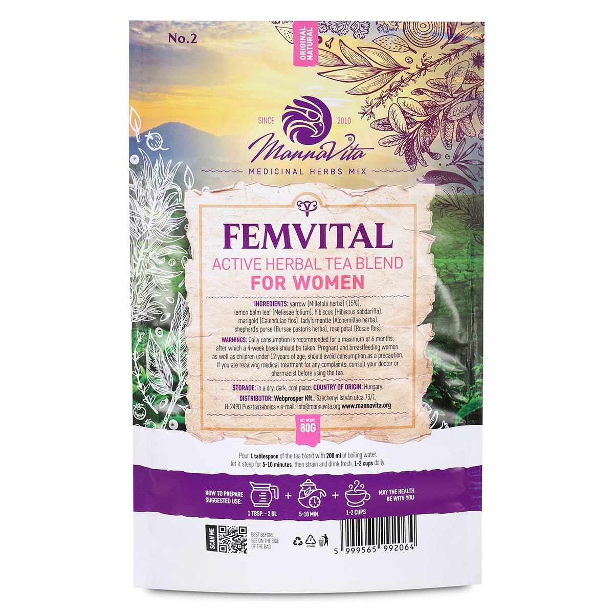 FEMVITAL aktivna mješavina biljnog čaja za žene • 80g