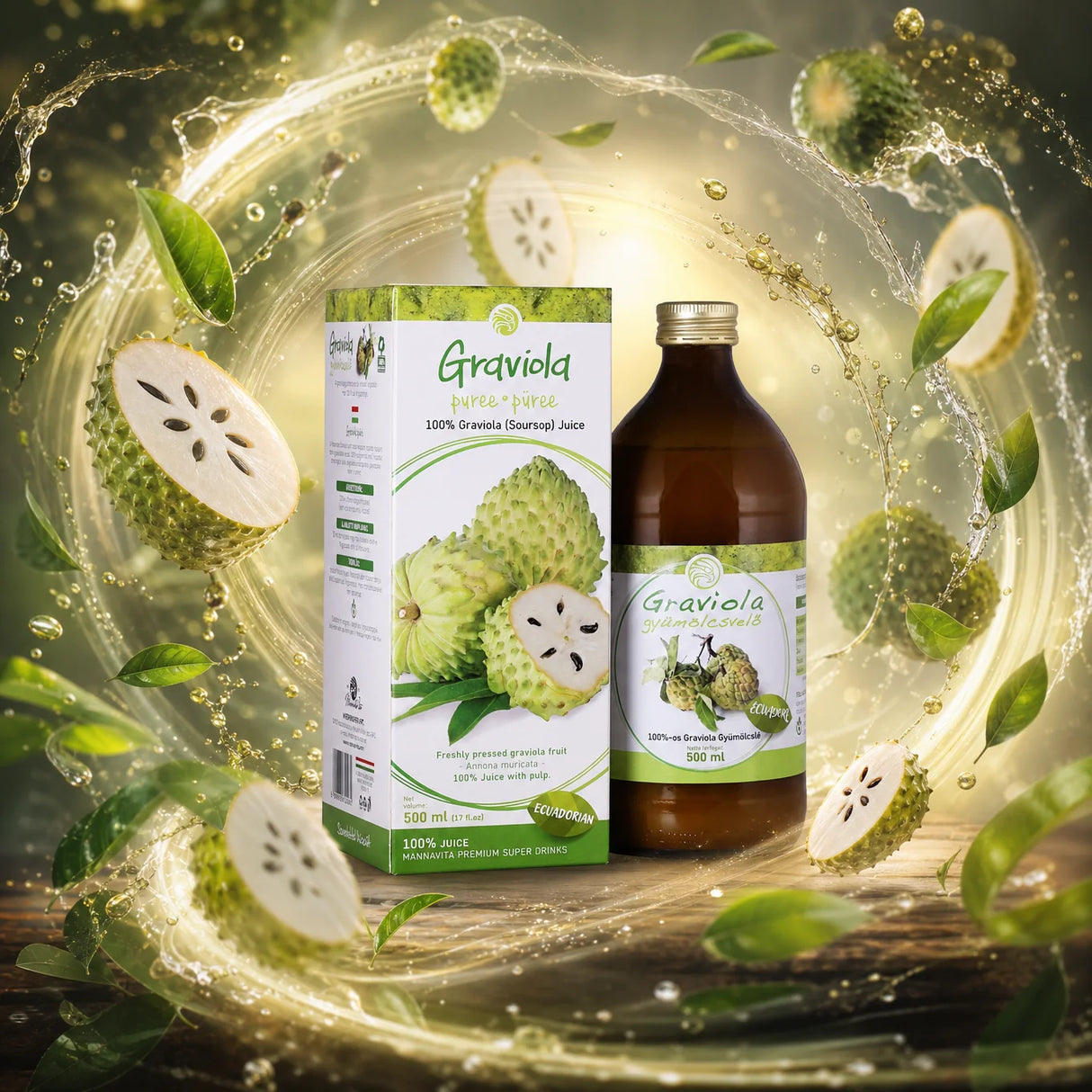 Mannavita Graviola 100% cijeđeni čisti pire • 500 ml
