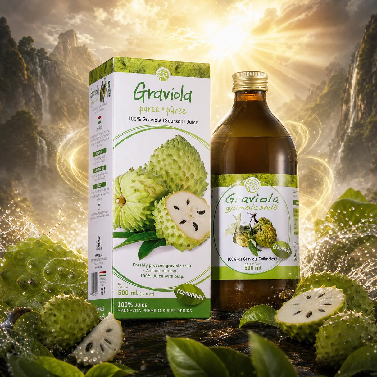 Mannavita Graviola 100% cijeđeni čisti pire • 500 ml