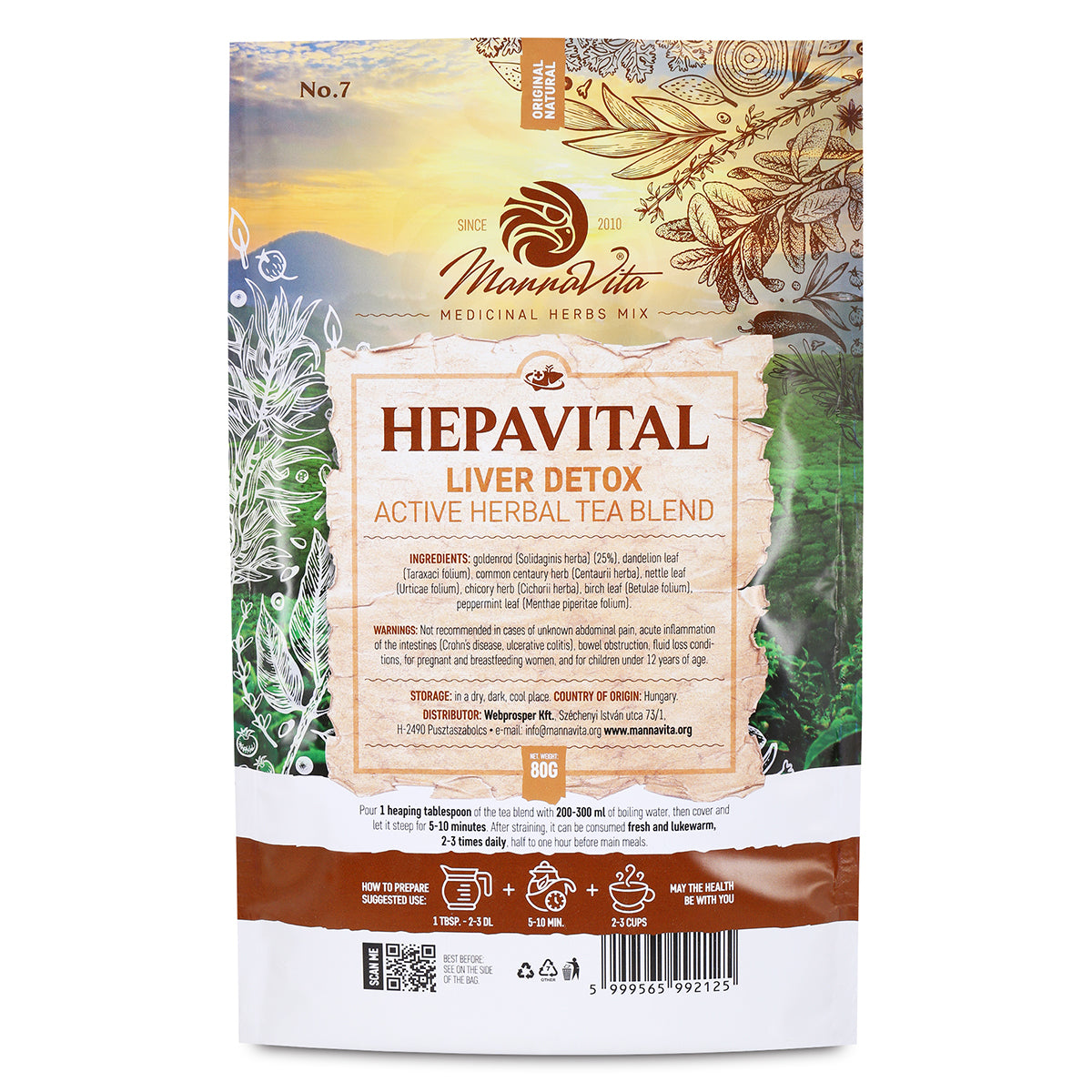 HEPAVITAL detoks jetre aktivna biljna mješavina čaja • 80g