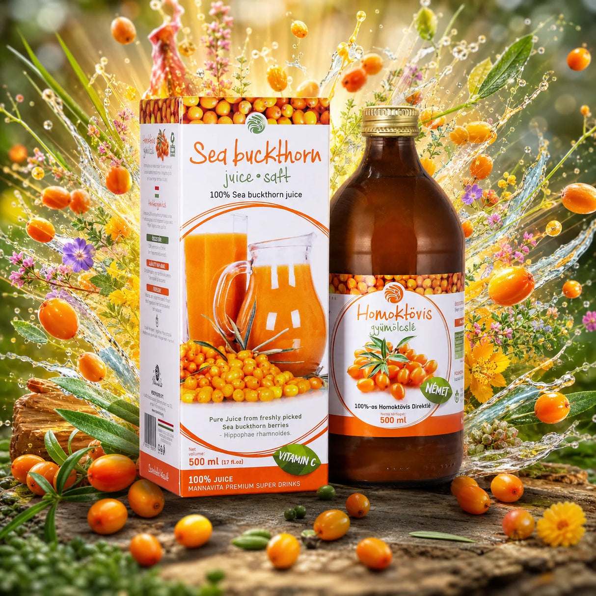 Mannavita • Sok od Pasji trn, 100% cijeđeni čisti sok • 500 ml