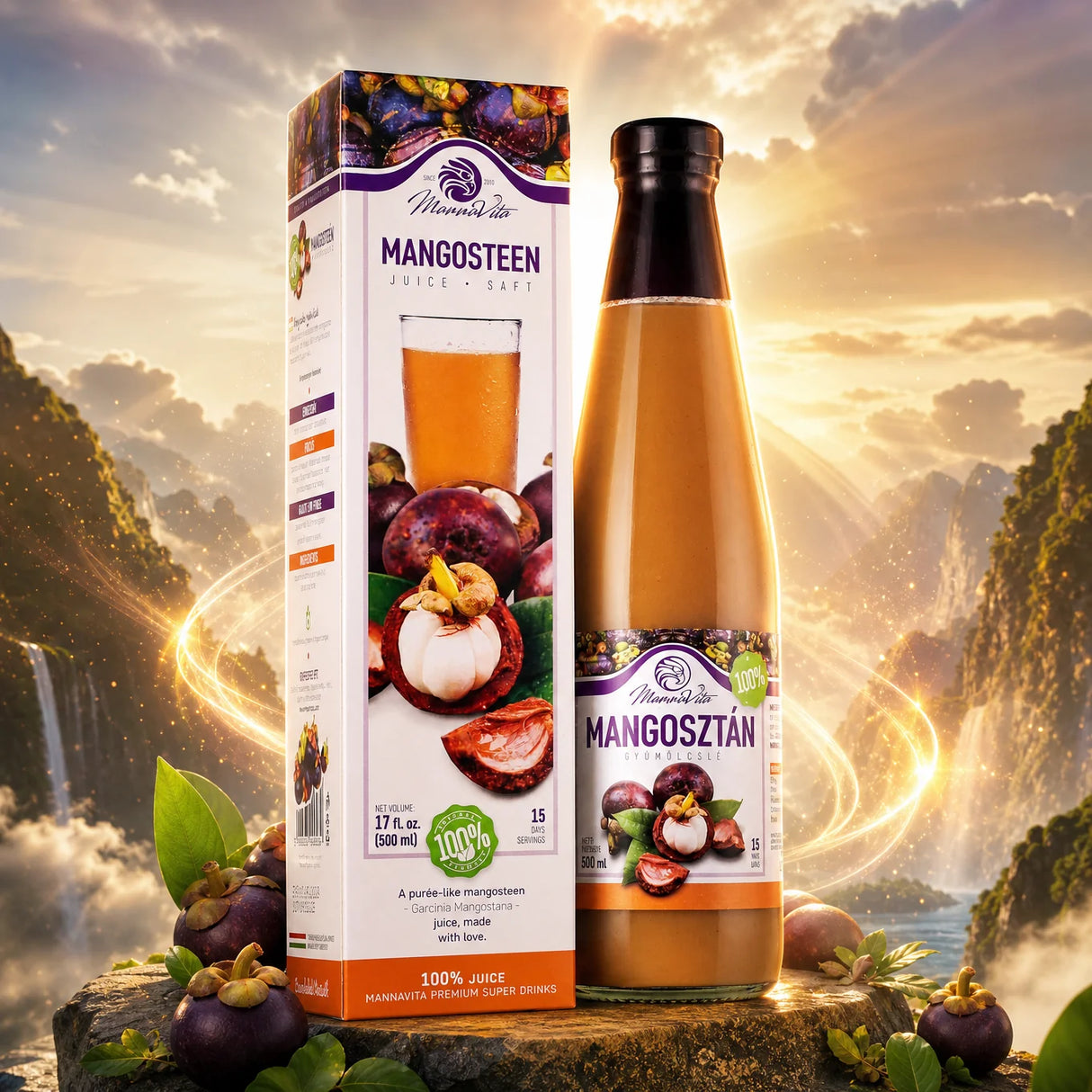 Mannavita Mangostin 100% preširani pire • 500 ml