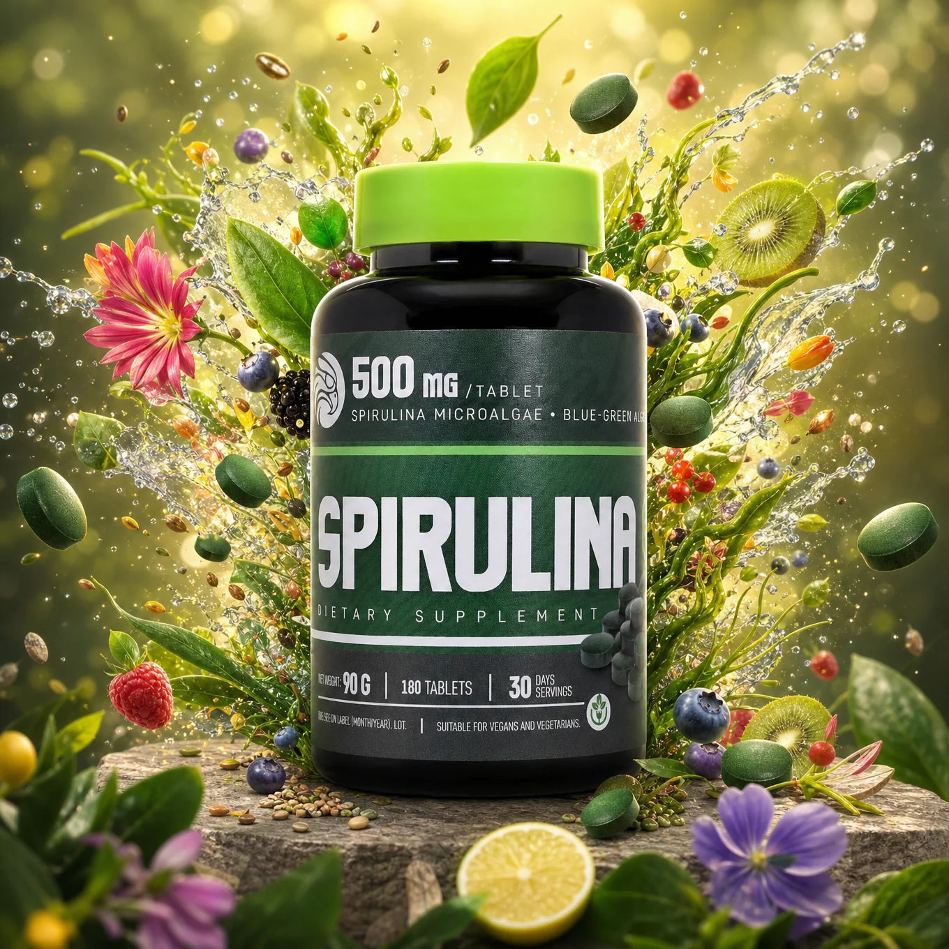 Mannavita Spirulina tablete 500 mg • 180 kom.