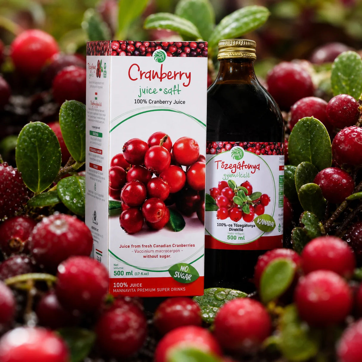 Mannavita Sok od Brusnice, 100% cijeđeni  sok • 500 ml