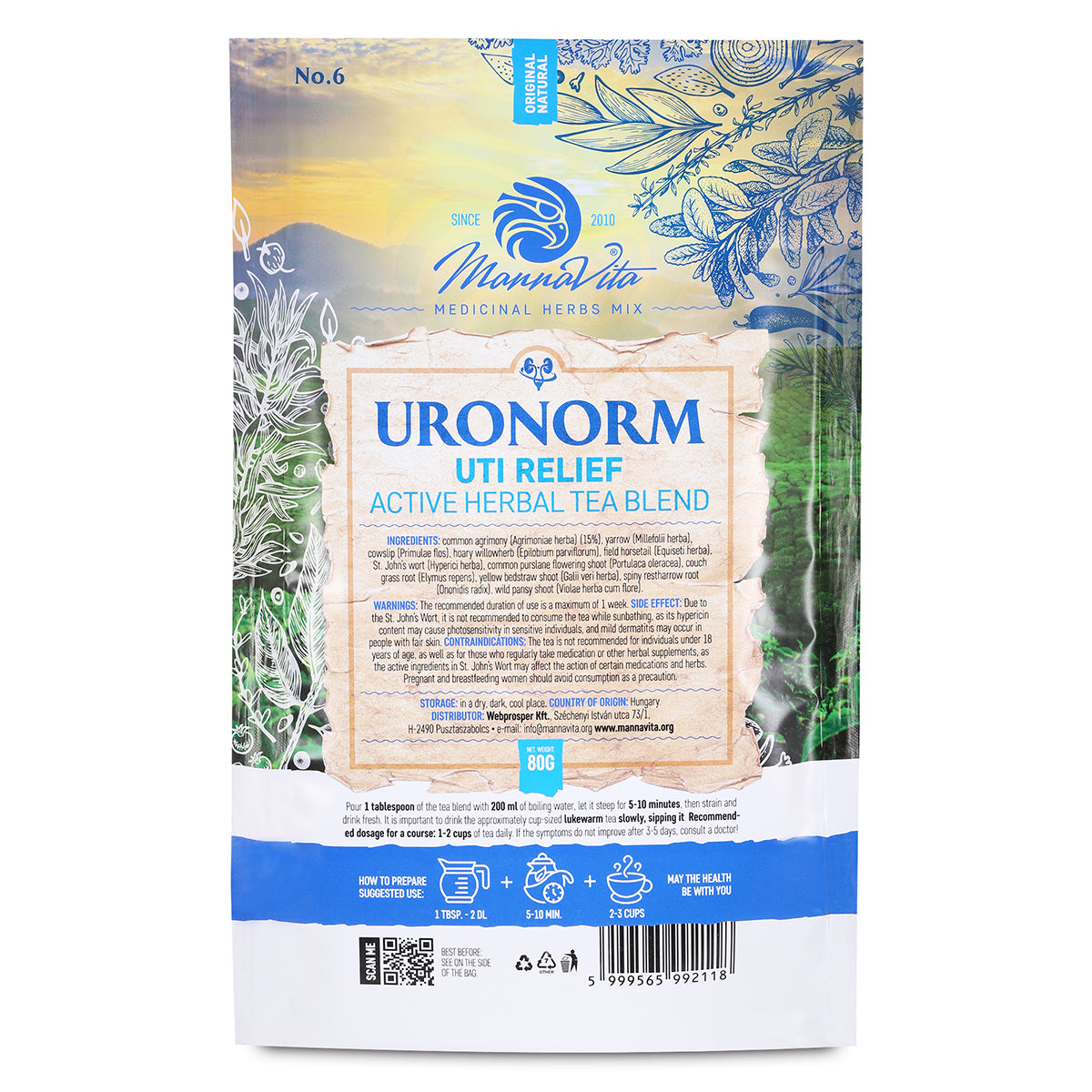 URONORM olakšanje UTI-ja aktivna biljna mješavina čaja • 80g