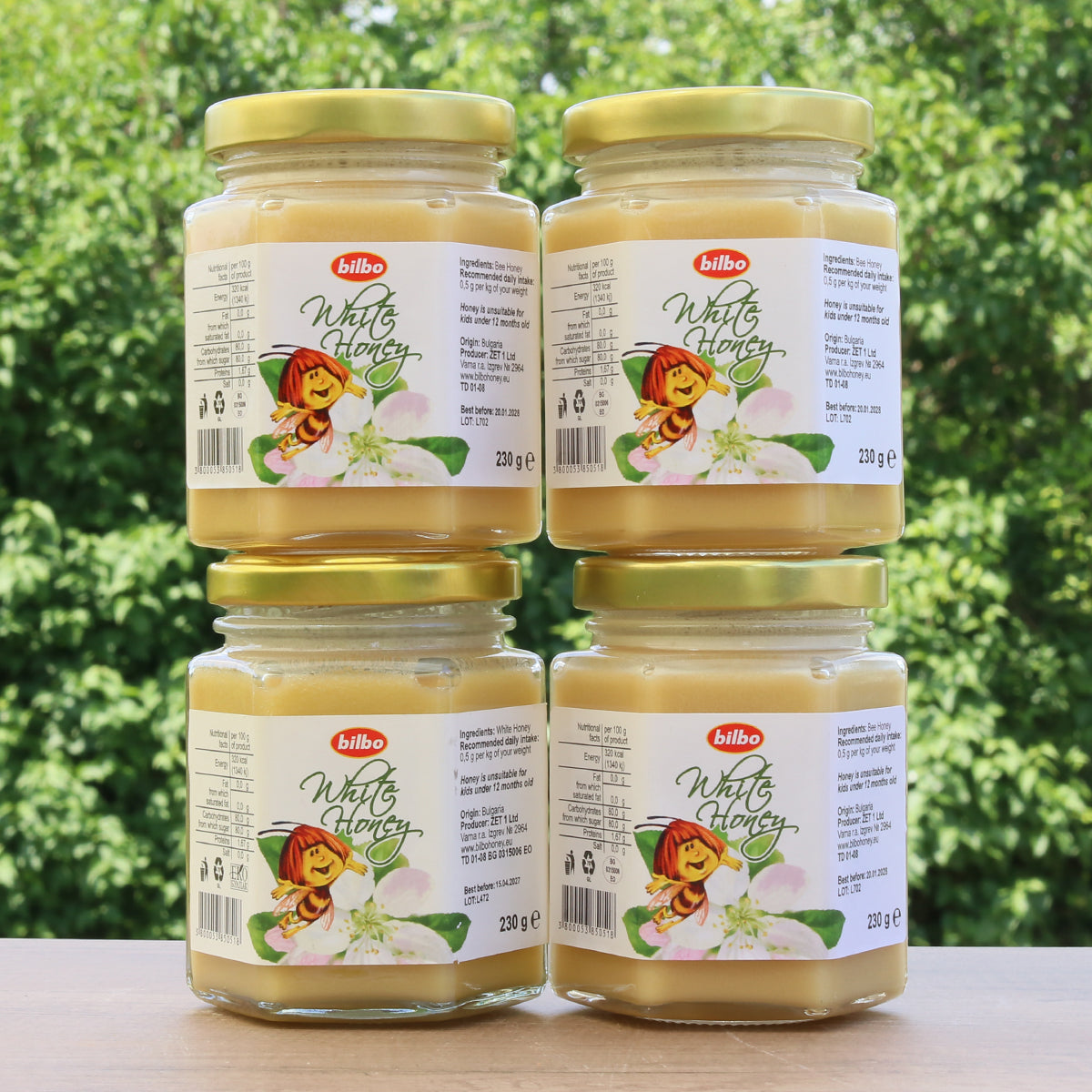 Bilbo raw sirovi bijeli med • 230 g